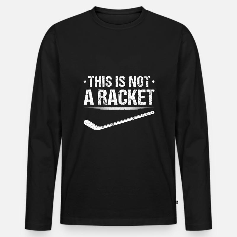 Hockeyschläger für Eishockey-Fan - Männer Premium Bio Langarmshirt - Schwarz