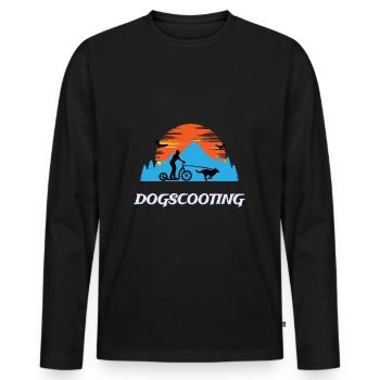 Dogscooting Bikejöring Zughundesport Design - Männer Premium Bio Langarmshirt - Schwarz - Vorne - Nico (187cm)