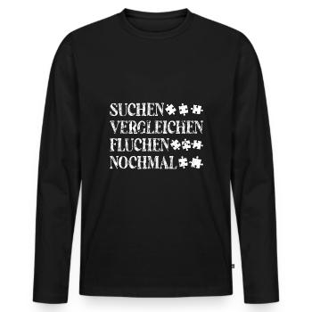 Puzzle - Männer Premium Bio Langarmshirt - Schwarz - Vorne - Nico (187cm)