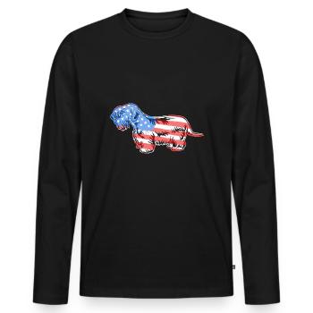 Sealyham Terrier Sealyham Terrier Flag - Men's Premium Organic Long Sleeve Shirt - black - Front - Nico (187cm)