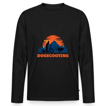 Dogscooting Bikejöring Zughundesport Design - Männer Premium Bio Langarmshirt - Schwarz - Vorne - Nico (187cm)