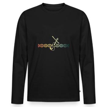 Geige Violine DNA DNS im Blut - Männer Premium Bio Langarmshirt - Schwarz - Vorne - Nico (187cm)