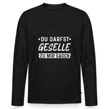 Geselle Bestanden Spruch Lustig Gesellen - Männer Premium Bio Langarmshirt - Schwarz - Vorne - Nico (187cm)