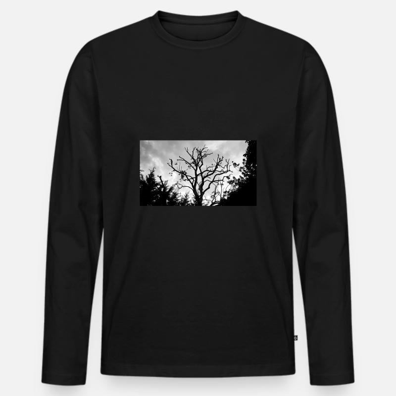 Tree with its bare branches in the sky Men's Premium Organic Long Sleeve Shirt