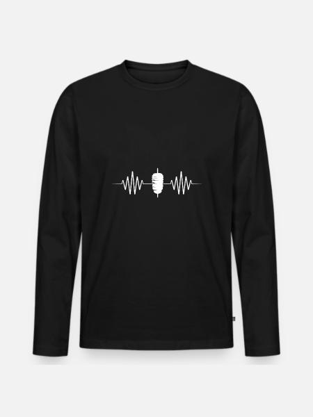 Doner kebab heartbeat - Men's Premium Organic Long Sleeve Shirt - black