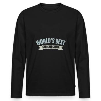 Concessionnaire automobile cool pour le meilleur au monde - T-shirt manches longues Premium bio Homme - noir - Devant - Nico (187cm)