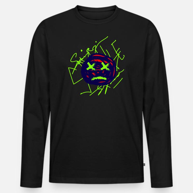 XX Grumpy Smile XX - Männer Premium Bio Langarmshirt - Schwarz