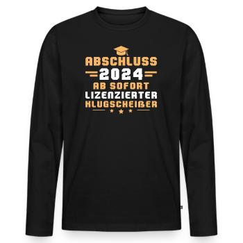 Abschluss 2024 Mittlere Reife Realschule - Männer Premium Bio Langarmshirt - Schwarz - Vorne - Nico (187cm)