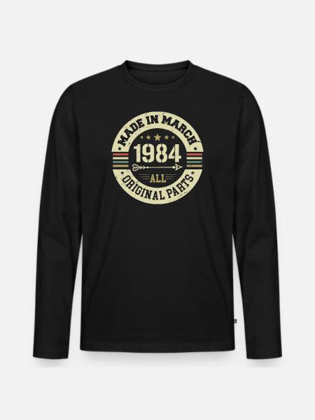 Legendary since March 1984 - Men's Premium Organic Long Sleeve Shirt - black