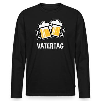 Vatertag (Bier Prosit / Bayrische Bierkrüge / 3C) - Männer Premium Bio Langarmshirt - Schwarz - Vorne - Nico (187cm)