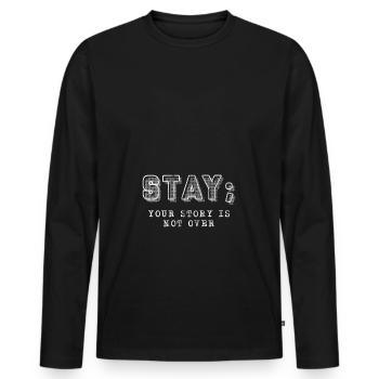 Suicide / Depression - Séjour - T-shirt manches longues Premium bio Homme - noir - Devant - Nico (187cm)