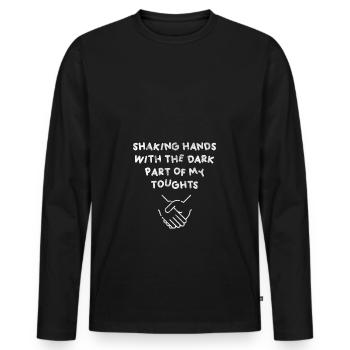 Depression - Shaking Hands - Männer Premium Bio Langarmshirt - Schwarz - Vorne - Nico (187cm)