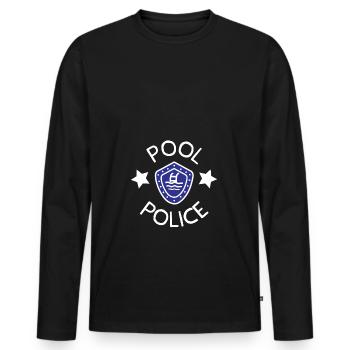 Pool Police - Maître-nageur - T-shirt manches longues Premium bio Homme - noir - Devant - Nico (187cm)