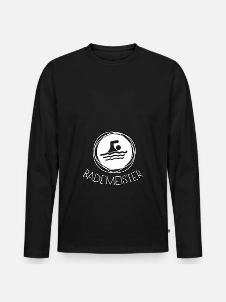 Bademeister - Männer Premium Bio Langarmshirt - Schwarz