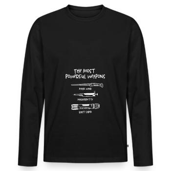 Genetics Micro-Pipette - Biology Laboratory - Men's Premium Organic Long Sleeve Shirt - black - Front - Nico (187cm)