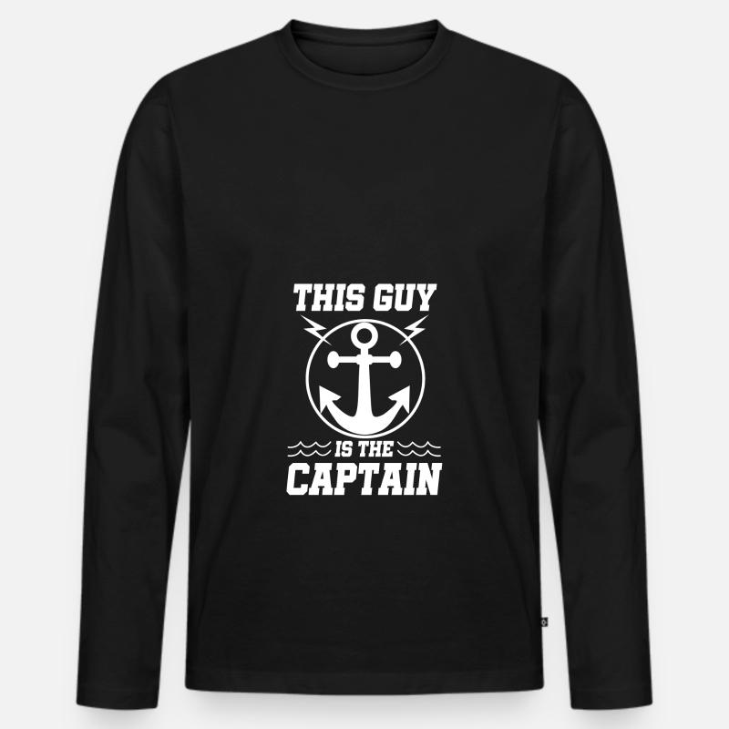 Captain Motor-Boot Sailing Segeln Segelyacht Boat - Männer Premium Bio Langarmshirt - Schwarz