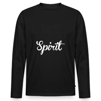SPIRIT - Men's Premium Organic Long Sleeve Shirt - black - Front - Nico (187cm)
