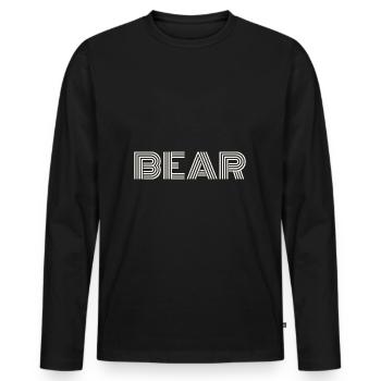 bear white - Men's Premium Organic Long Sleeve Shirt - black - Front - Nico (187cm)