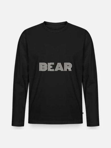 bear white - Men's Premium Organic Long Sleeve Shirt - black