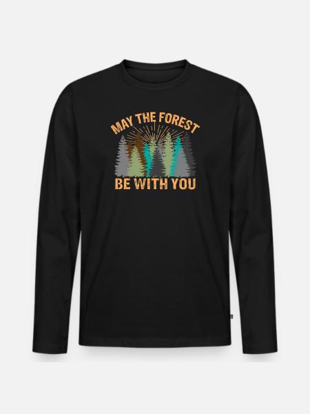 May the forest - Männer Premium Bio Langarmshirt - Schwarz