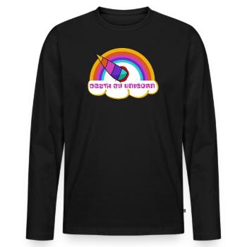 La mort par la licorne - T-shirt manches longues Premium bio Homme - noir - Devant - Nico (187cm)