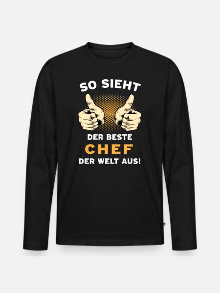 Bester Chef - Männer Premium Bio Langarmshirt - Schwarz