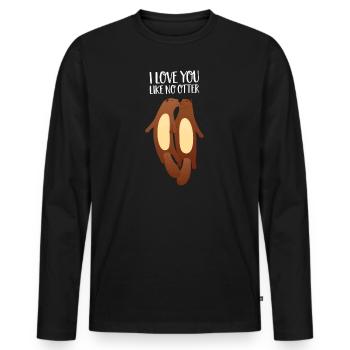 I Love You Like No Otter - Love Couple - Men's Premium Organic Long Sleeve Shirt - black - Front - Nico (187cm)