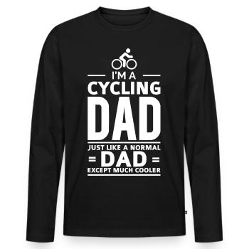 I'M A CYCLING DAD biker bicycle shirt - Männer Premium Bio Langarmshirt - Schwarz - Vorne - Nico (187cm)