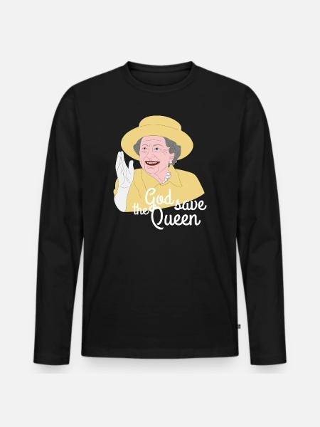 God save the Queen - Men's Premium Organic Long Sleeve Shirt - black