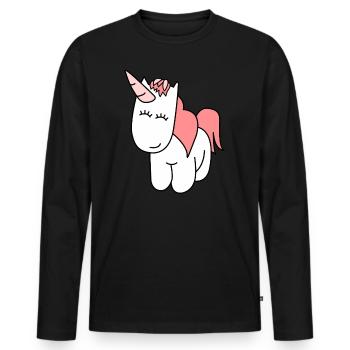 Licorne mignonne | Princesse, Conte De Fées, Cadeau - T-shirt manches longues Premium bio Homme - noir - Devant - Nico (187cm)