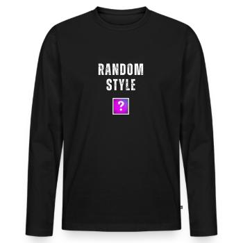 Style aléatoire [?] - T-shirt manches longues Premium bio Homme - noir - Devant - Nico (187cm)