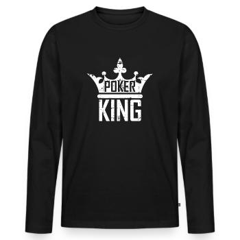 Poker King King - T-shirt manches longues Premium bio Homme - noir - Devant - Nico (187cm)