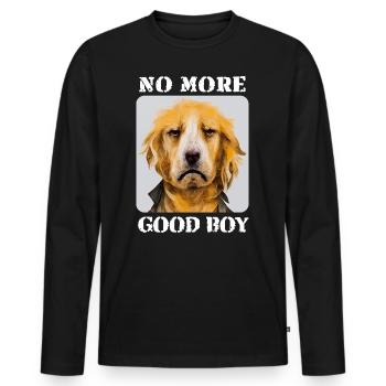 Golden Retriever No More Good Boy Lustig - Männer Premium Bio Langarmshirt - Schwarz - Vorne - Nico (187cm)