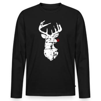 Rennais Noël - T-shirt manches longues Premium bio Homme - noir - Devant - Nico (187cm)