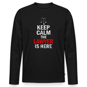 Paragraphe droit - T-shirt manches longues Premium bio Homme - noir - Devant - Nico (187cm)