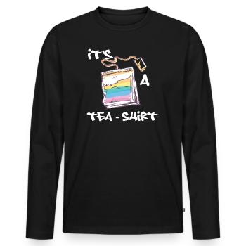 It's a Tea Shirt - Teetrinker Tee-Shirt - Männer Premium Bio Langarmshirt - Schwarz - Vorne - Nico (187cm)