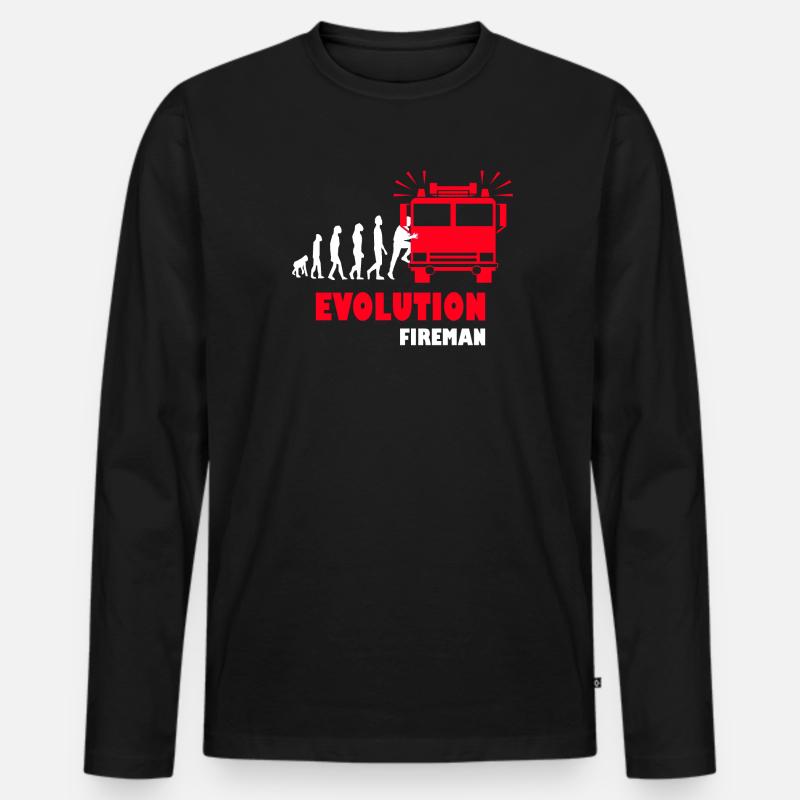 Feuerwehr Fireman Evolution - Männer Premium Bio Langarmshirt - Schwarz