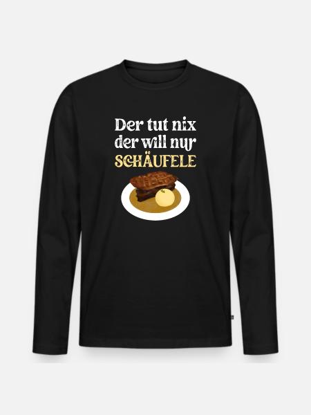 Der tut nix der will nur Schäufele - Männer Premium Bio Langarmshirt - Schwarz