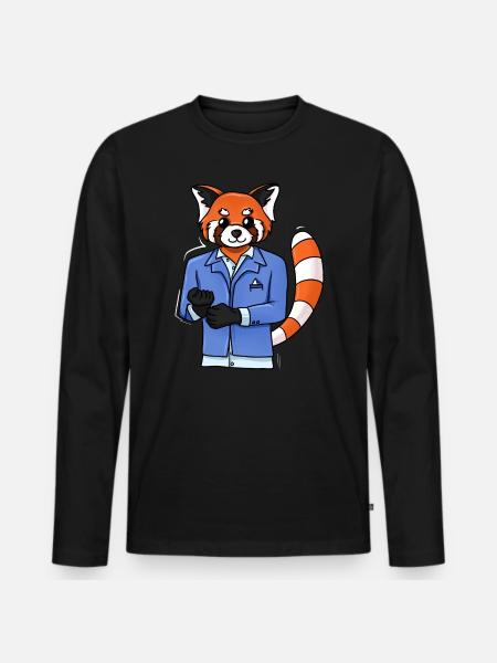Red Panda Tuxedo - Men's Premium Organic Long Sleeve Shirt - black