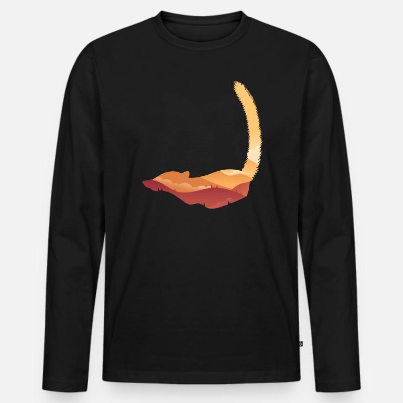 Nasenbär - Männer Premium Bio Langarmshirt - Schwarz