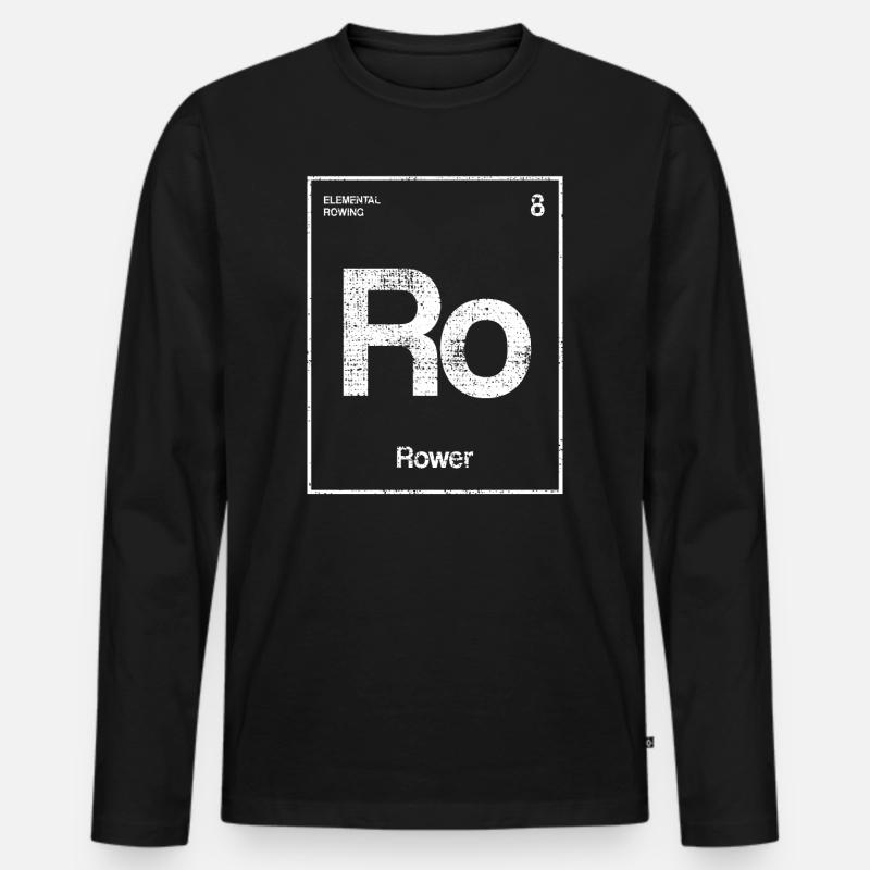 Rudern Ruderer Ruderboot - Männer Premium Bio Langarmshirt - Schwarz