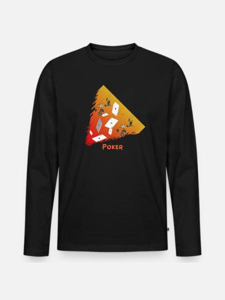 Poker triangle projeté - T-shirt manches longues Premium bio Homme - noir