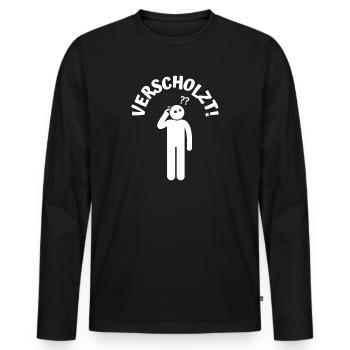 Verscholzt - Vergessen - Männer Premium Bio Langarmshirt - Schwarz - Vorne - Nico (187cm)