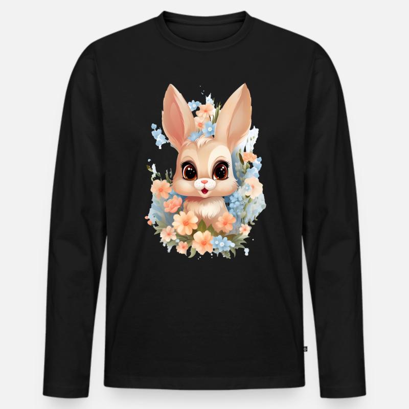 Cute Rabbit Baby 2 - Männer Premium Bio Langarmshirt - Schwarz