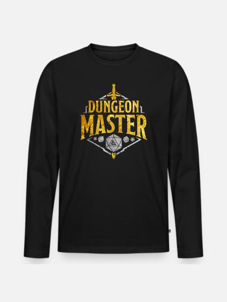 Dungeons And Dragons Dungeon Master Zilver En Goud - Mannen Premium Bio shirt met lange mouwen - zwart
