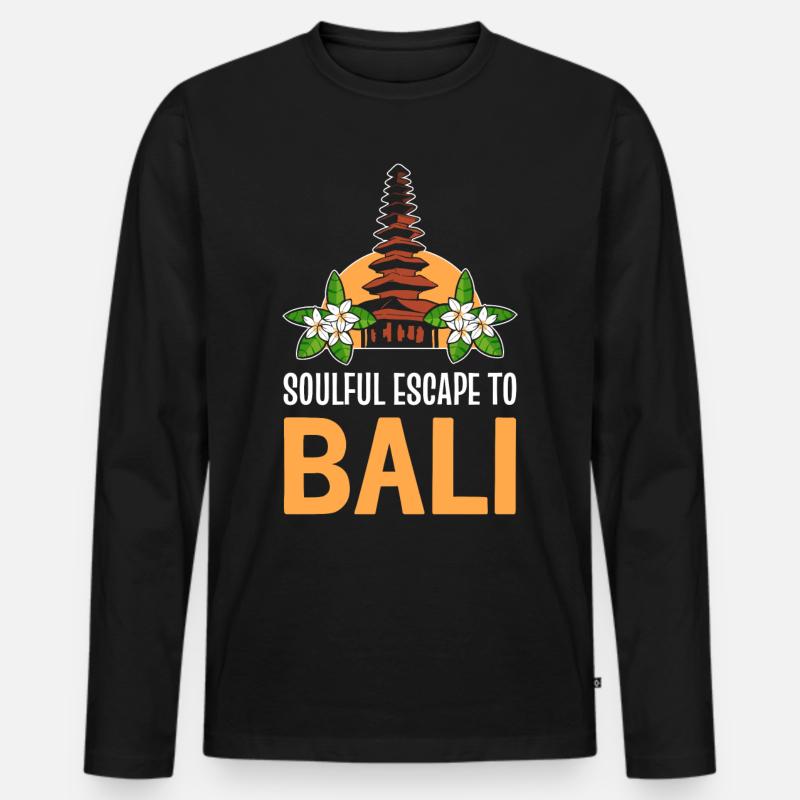 Bali - Männer Premium Bio Langarmshirt - Schwarz