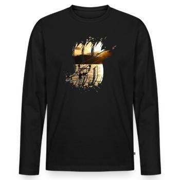 Carp Stroke Karpfenangeln Natur Catch&Release - Männer Premium Bio Langarmshirt - Schwarz - Vorne - Nico (187cm)