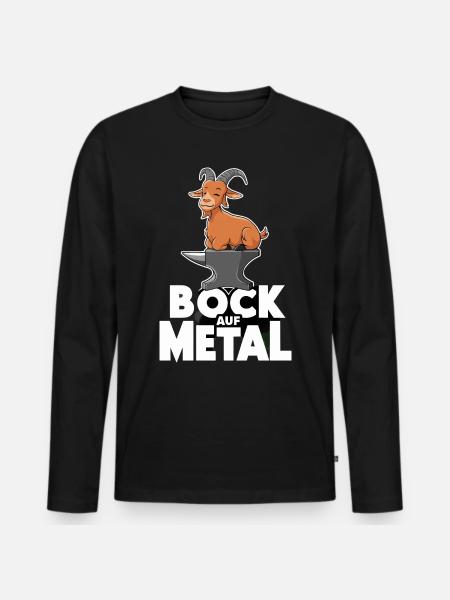 Bock auf Metal - Männer Premium Bio Langarmshirt - Schwarz