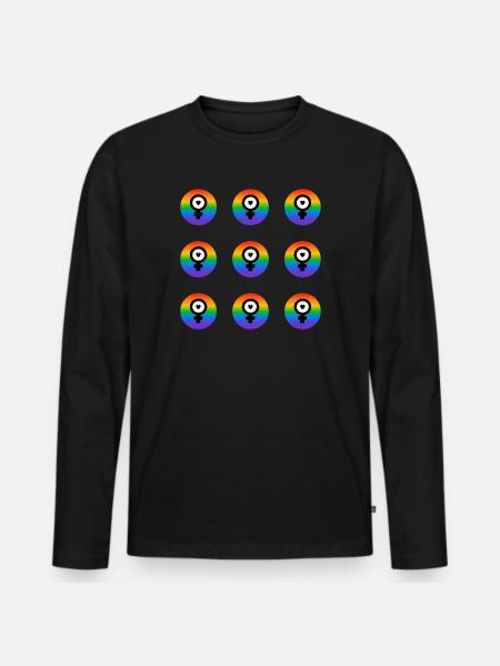Feminist Icons - Rainbow Flag - Men's Premium Organic Long Sleeve Shirt - black