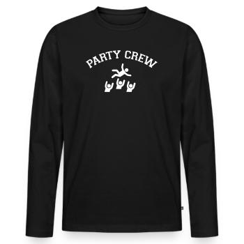 Party Crew - Männer Premium Bio Langarmshirt - Schwarz - Vorne - Nico (187cm)